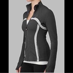 LULULEMON Define Jacket Coat Coal Gray Wee Stripe Zip Pockets Warm Up Charcoal